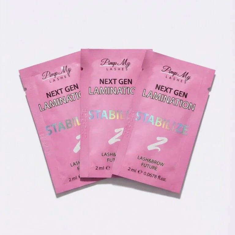 Lash and brow lamination sachet set NEXT GEN with leaflet Korean & Classic meets Pimp My Lashes
