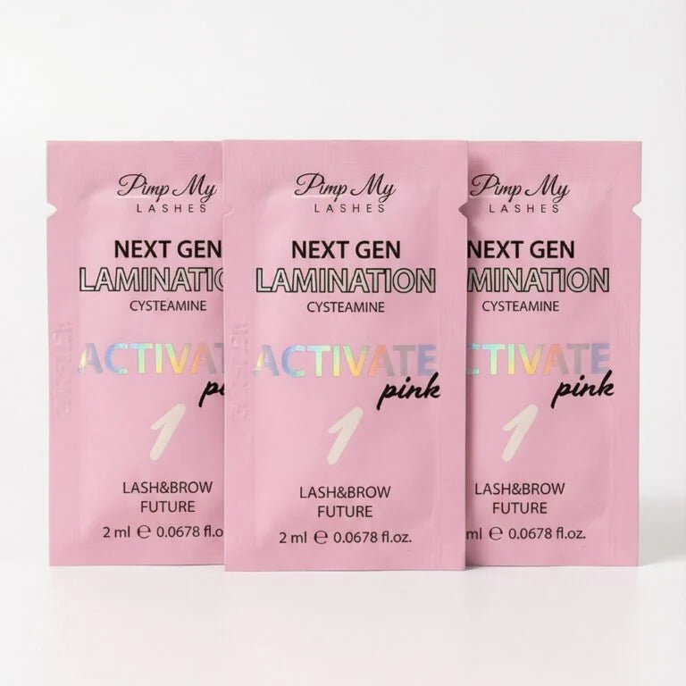 Lash and brow lamination sachet set NEXT GEN with leaflet Korean & Classic meets Pimp My Lashes