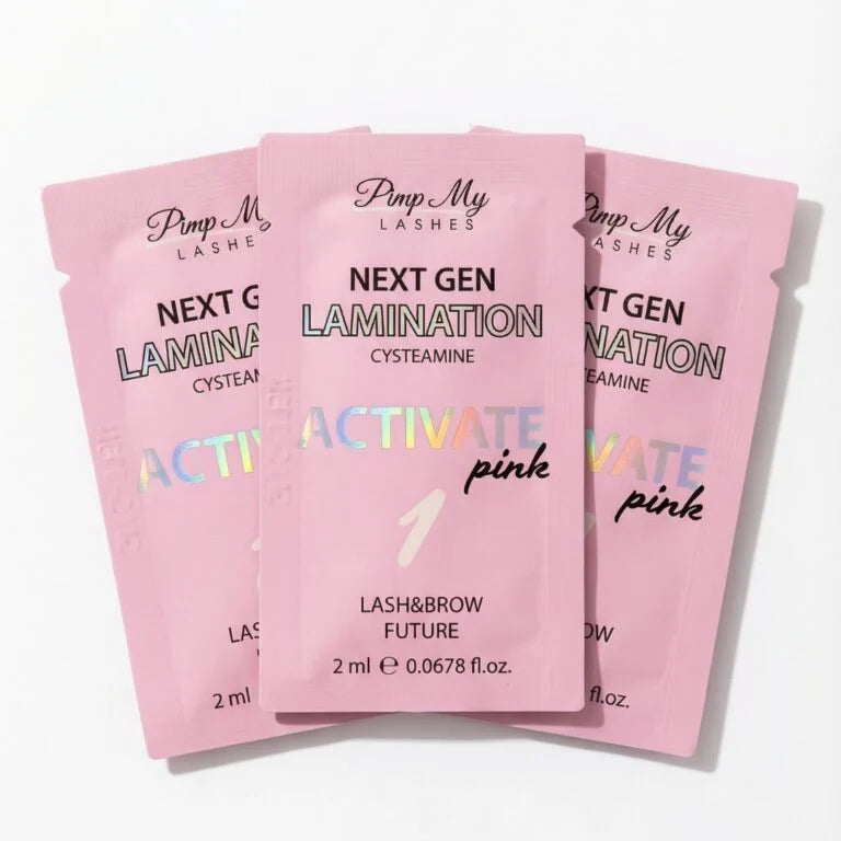 Korean Eyebrow and Eyelash Lamination Formula Step 1: Activate (Cysteamine Pink) – Next Gen Lamination – Pimp My Lashes