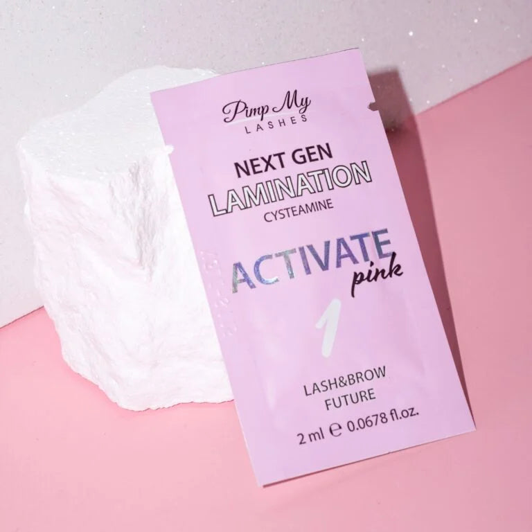 Korean Eyebrow and Eyelash Lamination Formula Step 1: Activate (Cysteamine Pink) – Next Gen Lamination – Pimp My Lashes