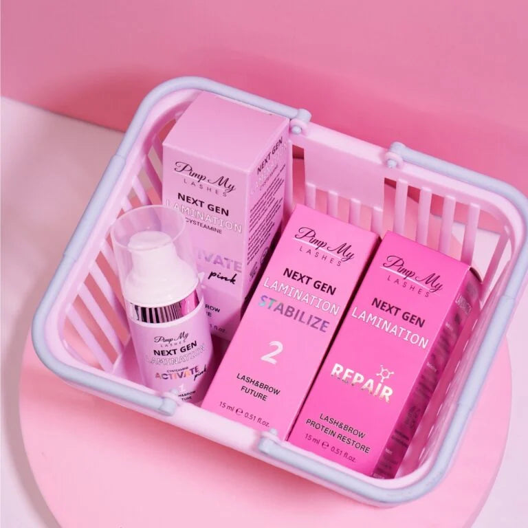 Korean Eyebrow and Eyelash Lamination Formula Step 1: Activate (Cysteamine Pink) – Next Gen Lamination – Pimp My Lashes