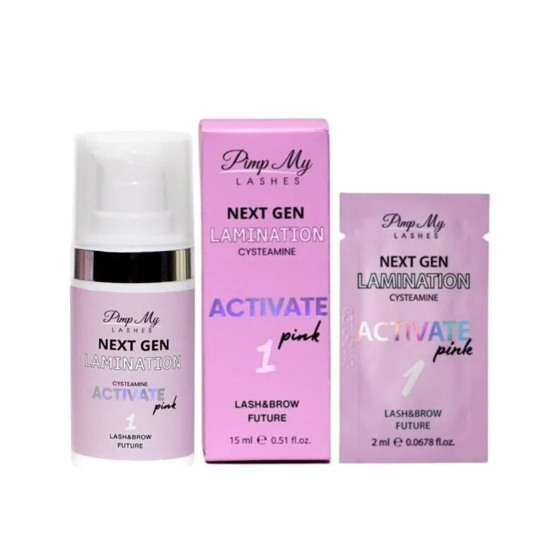 Korean Eyebrow and Eyelash Lamination Formula Step 1: Activate (Cysteamine Pink) – Next Gen Lamination – Pimp My Lashes