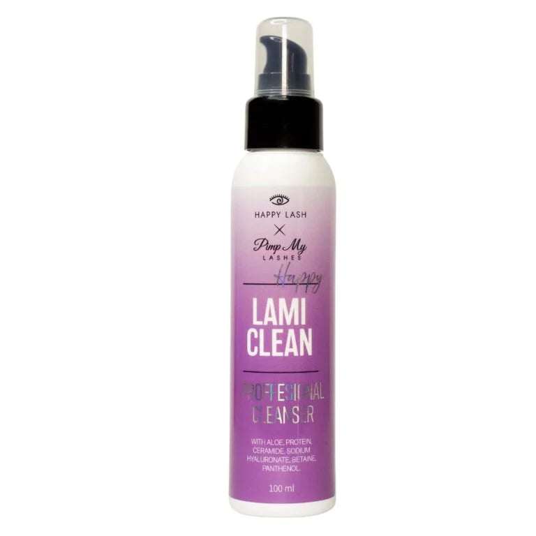 Professional Eyelash and Brow Lamination Aftercare Treatment Happy Lami Clean 100ml Pimp My Lashes x HAPPY LASH