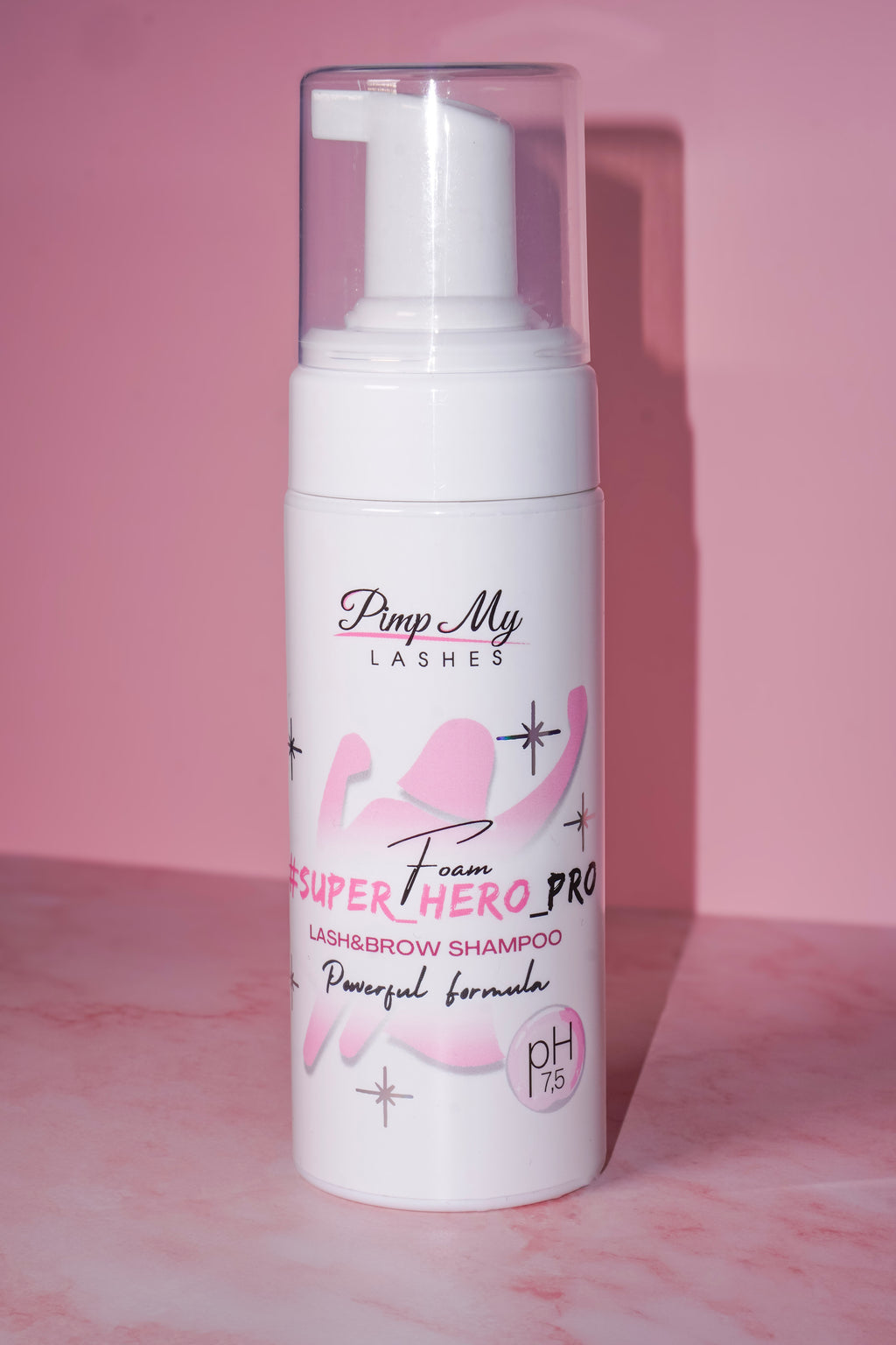 Eyebrow and Eyelash Foam Shampoo, Super Hero Pro 150 ml Pimp My Lashes